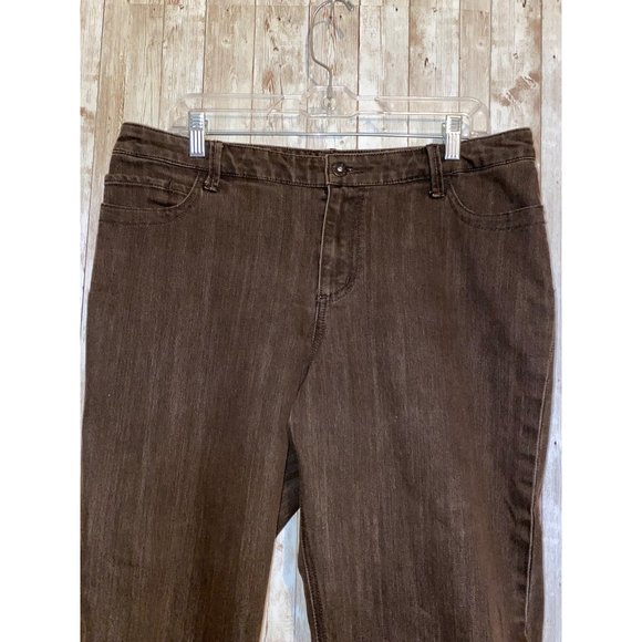 Chico's Platinum Series Cotton Brown Capris Denim Jeans Size 2 Cropped Pants (8) - Picture 5 of 11
